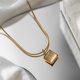 Advanced delicate and gentle square brand opal plated 18K gold snake bone chain necklace female collarbone chain necklace does not fade