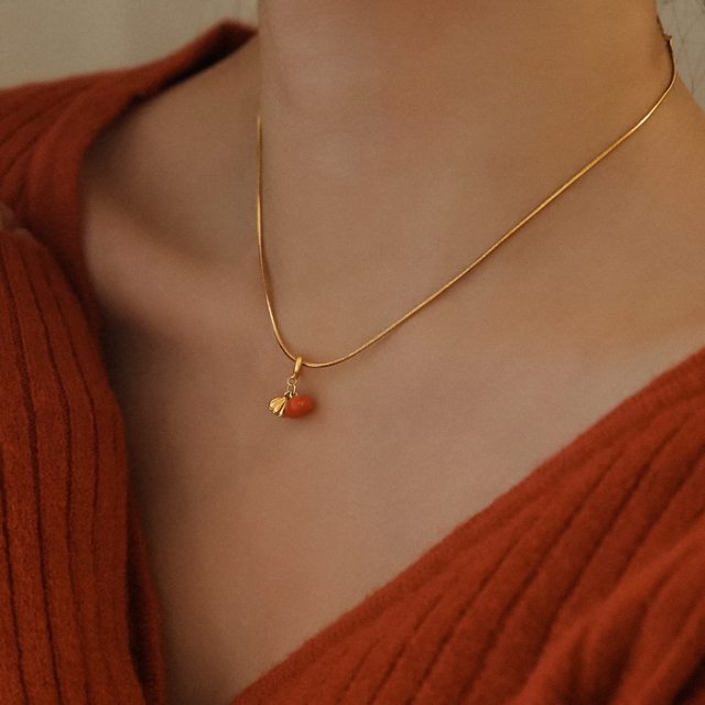 Lucky sand gold ancient law everything good exam good things again and again snake bone necklace female clavicle chain design sense Tanabata