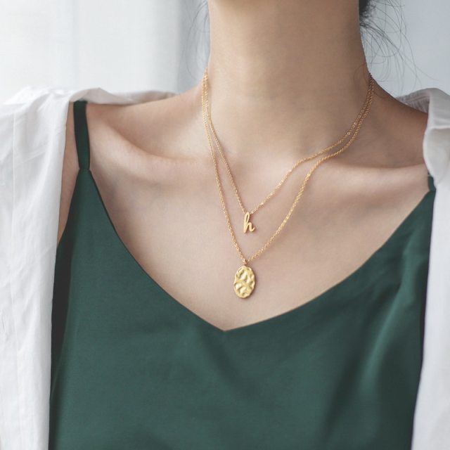 Simple ins cold style h letter necklace female summer light luxury niche does not fade Valentine's Day gift collarbone chain