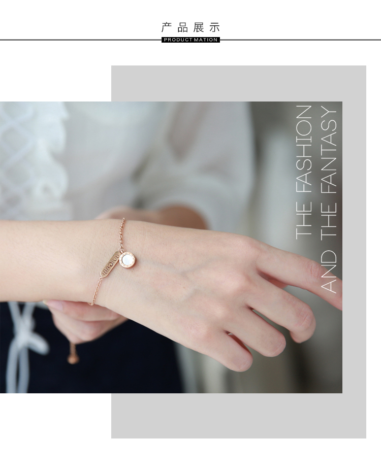 Mạ vàng hồng 18K bằng thép titan màu đen tấm La Mã thư người thủy triều vòng chân Nhật Bản và Hàn Quốc trang sức cá tính đơn giản - Vòng chân lắc chân nữ đẹp