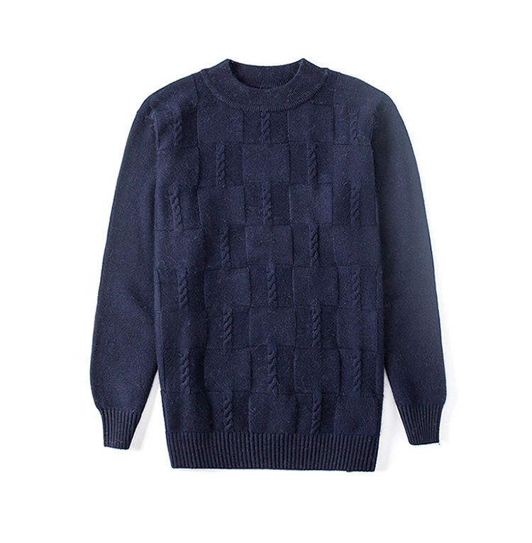 Áo len cashmere cổ nam len cổ tròn dày trung niên áo sơ mi màu rắn 2018 mới kẻ sọc nhỏ shop áo khoác nam