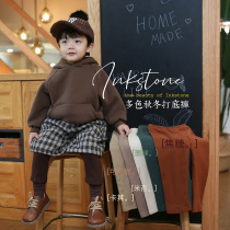 Yantai Kids dress Han Edition Childrens Pure Color Boy Boy and Girls Flexibility Pluster Pants in autumn winter