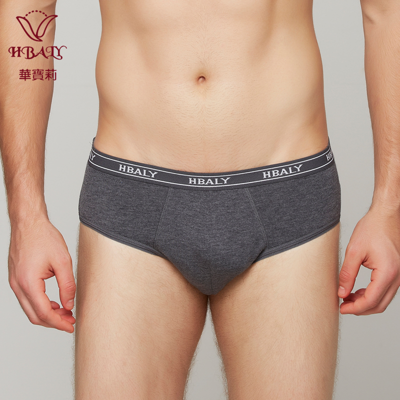 Huaboli 3228 Men's Briefs Modal Lycra Solid Color Men's Underwear New Arrival Same Fabric Same Style Black XXXL