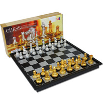 New UB AIA folding magnetic medium large gold and silver game chess 3810A free storage bag