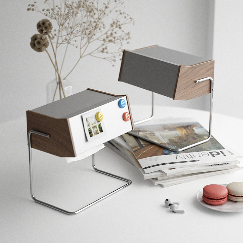 Mojidesign Magnetic Tissue Box Stainless Steel High-End Bauhaus Ornament Living Room Tissue Dispenser Designer Style