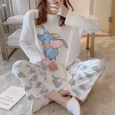 Pajamas women's autumn and winter long-sleeved trousers two-piece Korean version of the student cute cartoon loose women's home clothes spring and autumn