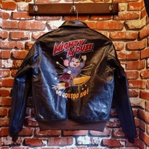 Spot Toys mccoy 2021 limited horse leather A2 flying jacket strong mouse back painting mens leather clothing