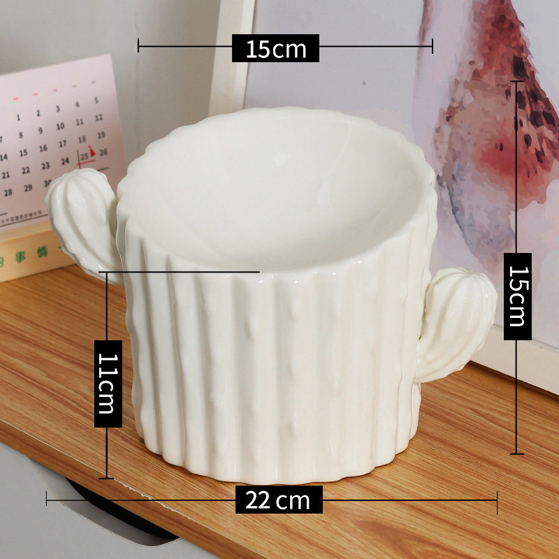 The store manager's own use-cactus cat bowl ceramics protect the cervical spine high-foot bowl cat food bowl anti-knock