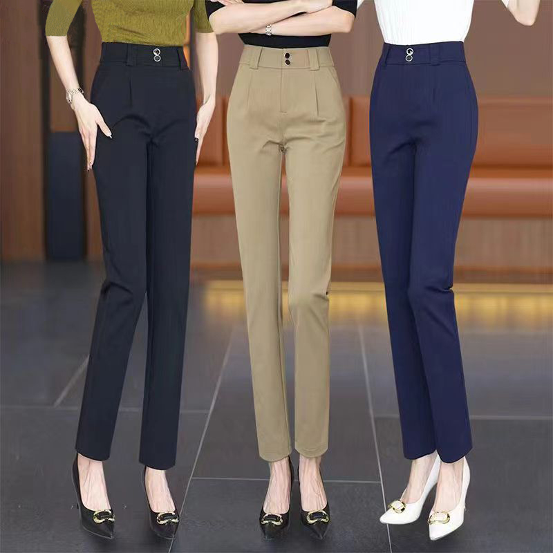 2026 Spring and Autumn New Style Women's Suit Pants High Waist Slimming Casual Versatile Cigarette Straight-Leg Professional Women's Trousers