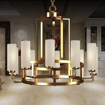 Chandelier Simple new Chinese style Living room Duplex building Villa American Chinese style Retro atmosphere Hotel lobby Restaurant lighting