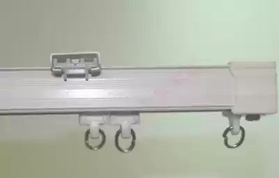 Curtain track straight rail pulley hook type aluminum alloy thick balcony bay window silent single and double slide top side wall