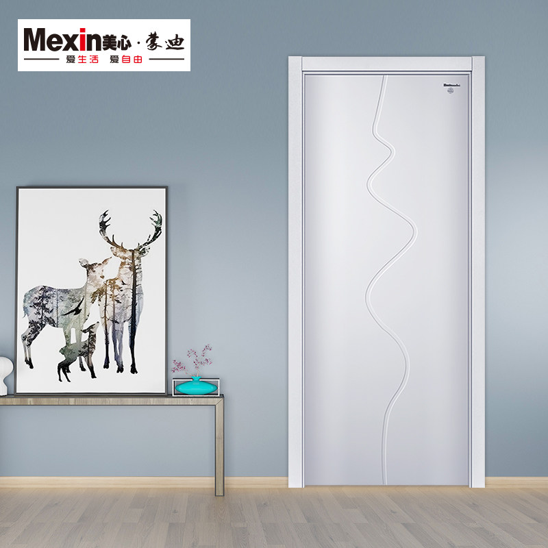 (Meixin Wooden Door) Maxim's Mengdi Solid Wood Door 8575 Unexpectedly Home Kaifeng Store