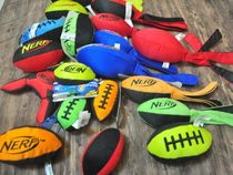 Foreign order tail goods N brand Oxford cloth dog pet rugby shaped interactive toy sound toy