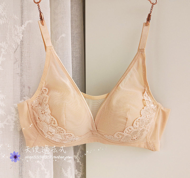 Foreign trade Korea No steel ring Entrusted With Breast-breasted Breathable Thin-Breasted Bra Bra Bra Milkhood Meat Color Light Skin Color