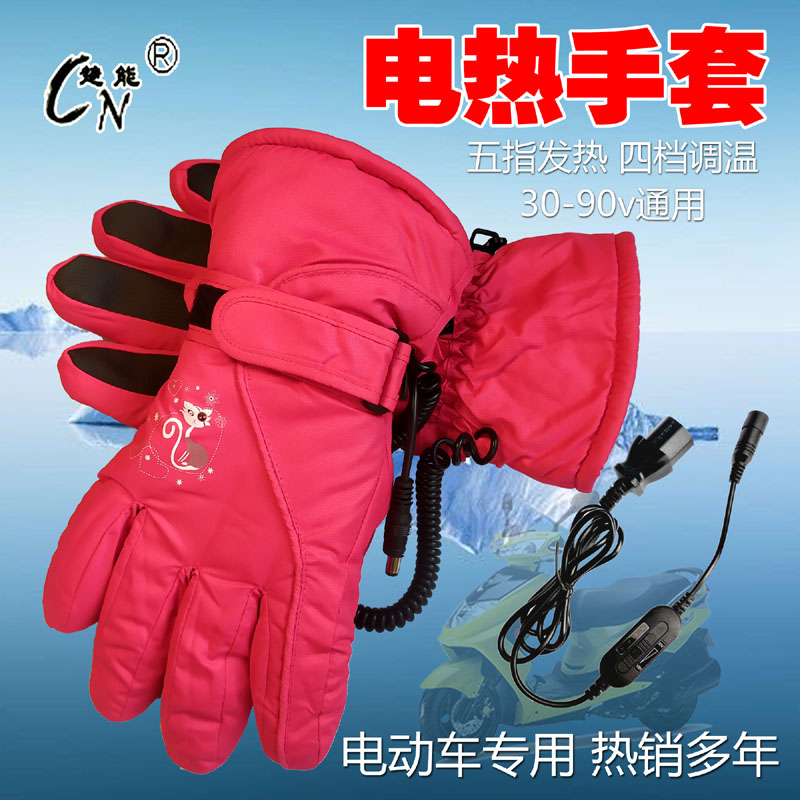 Chueng Electric Gloves Electric Motor Car Fever Electric Heating Thermoregulation Warm Gloves 48v72v Anti-cold stormy winter