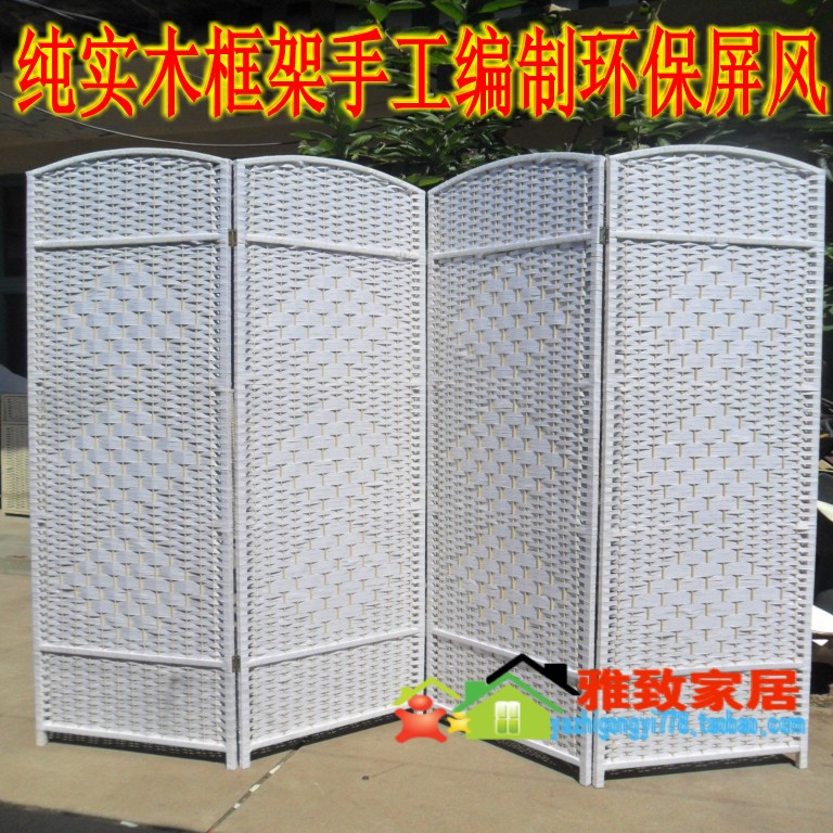 Special Price Grass Weaving Screen Xuanguan Partition Solid Wood Catering Separator Office Changing Clothes Interchanging Clothes Fitting Room Screen Folding Screen