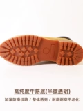 [踢不烂无标原版大黄靴防水浸蜡头层牛皮男女款工装靴中帮马丁靴]