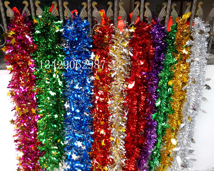 Christmas Decoration Ribbons Pull Flower Strips Christmas Tree Decorative Brush Strips Christmas Supplies Christmas Tree Decorations