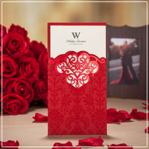 Simei 2019 new red Chinese style high-end invitation personality creative custom wedding invitation invitation invitation