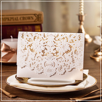 US European wedding invitation personality European wedding invitation creative custom invitation lace white print invitation letter