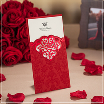 Golden red high-end customized personality invitation invitation letter wedding ceremony business invitation wedding creative European birthday wedding invitation