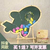 Green airplane creative sign-in board knot wedding wedding wedding decoration sign-in wall creative gift signature book customization