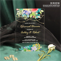 Creative Nordic Pastoral Flowers Little fresh romantic invitations for wedding comedy custom acrylic transparent comedy