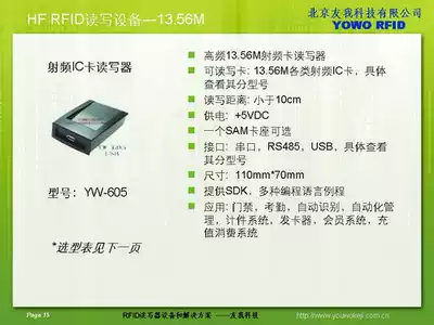 RFID reader IC card reader M1 card reader IC card reader IC card hairclip serial port YW-605RA