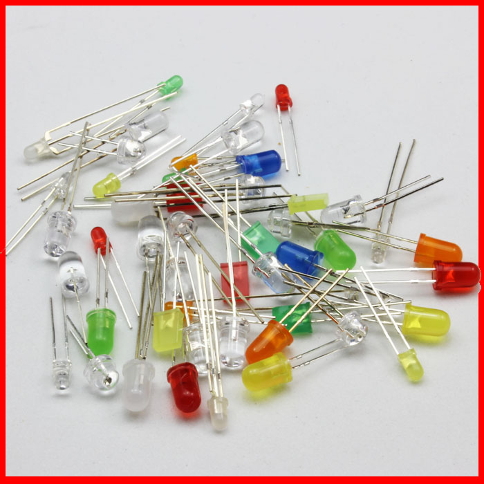 (一包约50个)杂散混装 发光二极管 LED灯珠包 3MM 5MM 草帽