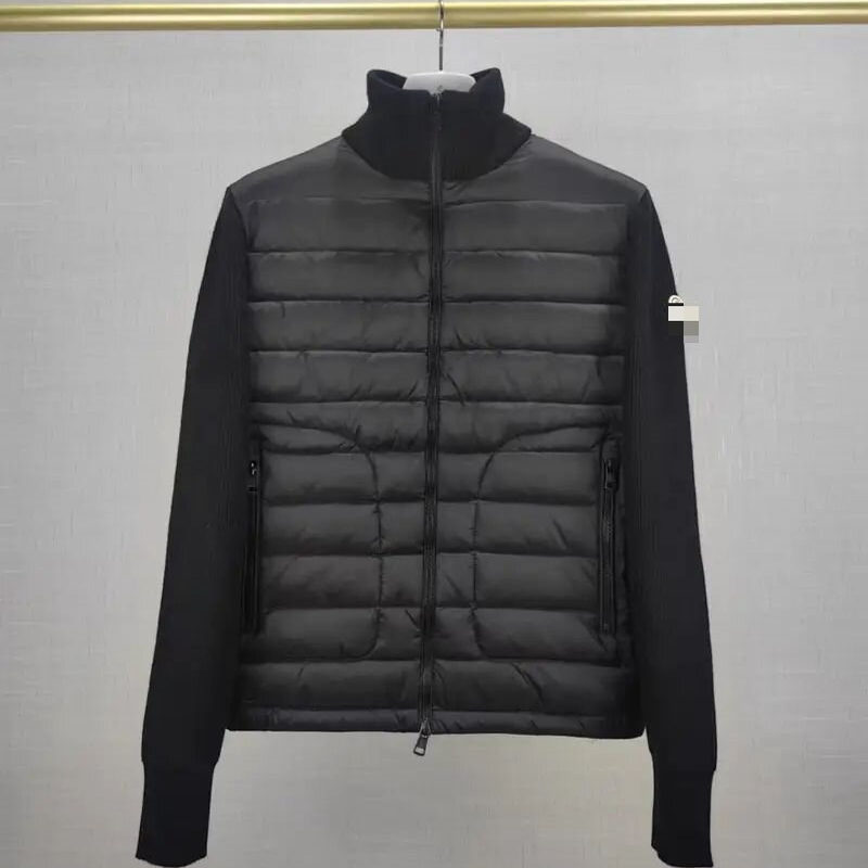 European and American Knitted Patchwork down Jacket Cardigan