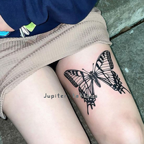 full RMB15  large butterfly patch thigh sexy tattoo sticker waterproof female persistent emulation inwind dark black ensemble