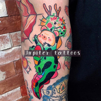 Full 15 yuan cute cute new little flying dragon bear cartoon tattoo sticker waterproof female durable simulation Korea