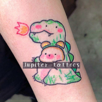 Full 15 yuan cute cartoon dinosaur bear tattoo sticker waterproof female durable simulation ins Wind Korea