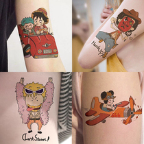 One piece of old school cartoon flower arm tattoo sticker waterproof female enduring ins wind simulation dark South Korea