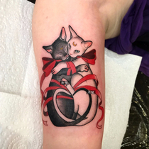 Full 15 yuan beautiful girl cat tattoo stickers waterproof female durable Japanese Korean hipster stickers