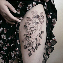 ins wind Japanese whale tattoo stickers Waterproof mens and womens dark lasting flower arm European and American style disposable tattoo stickers