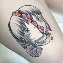Full 15 yuan Hayao Miyazaki Chihiro tattoo sticker waterproof female durable simulation ins Japanese dark wind Korea