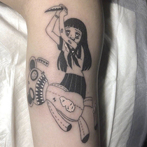 Full 15 yuan melancholy dark cartoon ins tattoo stickers waterproof female durable simulation Korean cute