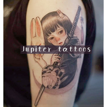Full 15 yuan rabbit mask Japanese flower arm tattoo sticker waterproof female lasting simulation dark South Korea