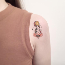 Over 15 yuan Thor Cat tattoo stickers waterproof men and women long-lasting simulation tide Japanese Ukiyo-E