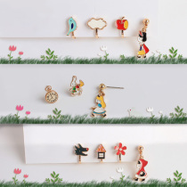 Korean version of exquisite cute suit small earrings fairy tale earrings earless ear clip fresh earrings female fake earrings earrings