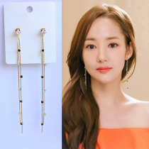 Korean version of gold Secretary Park Minying Korean drama earrings female simple Joker Super Fairy earrings earrings earrings no earrings ear clip