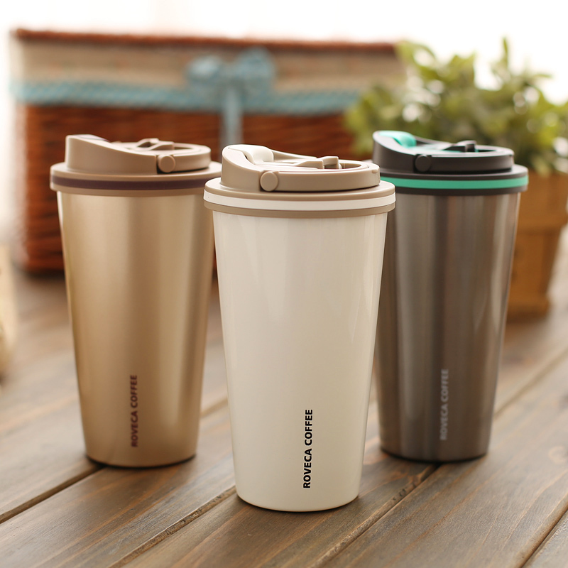 Leweijia Insulated Coffee Cup Portable Stainless Steel Travel Mug Car Vacuum Cup for Men and Women with Handle