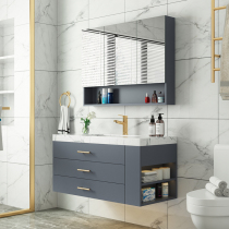 Light luxury bathroom cabinet combination simple modern toilet marble small apartment wash basin bathroom wash table