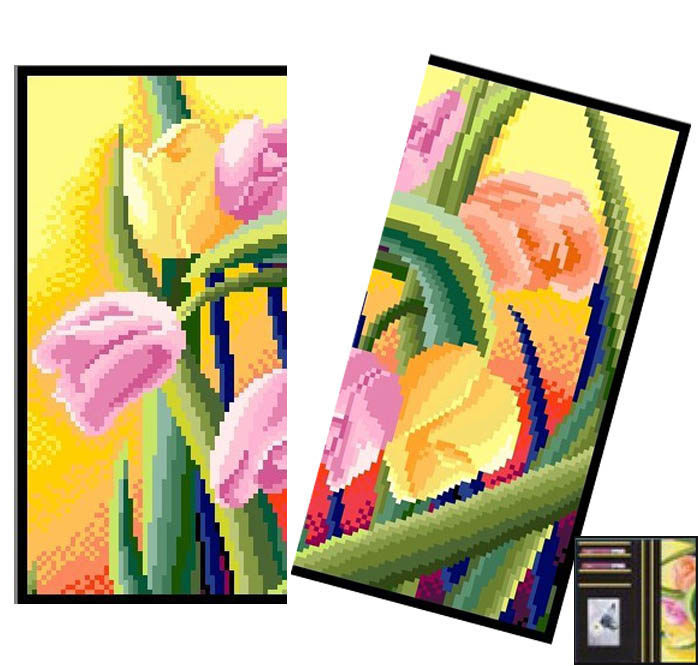 ●Hu Lili Cross Stitch ●French DMC Kit Gorgeous Tulip Wallet CH070149