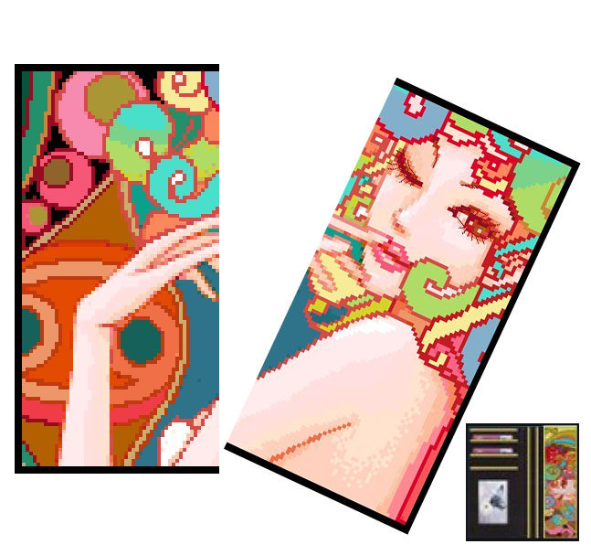 ● Hurrito cross embroidered ● French DMC kit seduction wallet CH070148