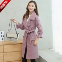 Phiên bản Hàn Quốc của áo len cashmere mùa thu và mùa đông mới Áo khoác nữ chống lạnh Áo len mỏng dài để giữ ấm - Áo Hàn Quốc áo dạ nữ