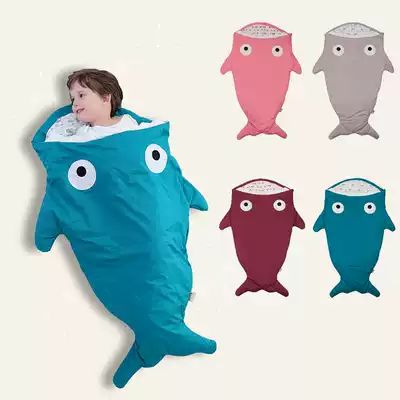 Children's shark sleeping bag hugged autumn and winter warm sleeping bag large baby cartoon Sleeping bag 0-4 year old baby anti-kicking
