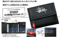  ●Japanese magazine appendix trendy men pure black classic PU trendy brand three-fold short wallet wallet card bag