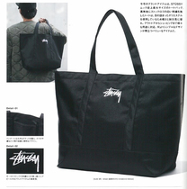  ●Japanese magazine appendix trendy brand black canvas large capacity tote bag shopping bag environmental protection bag